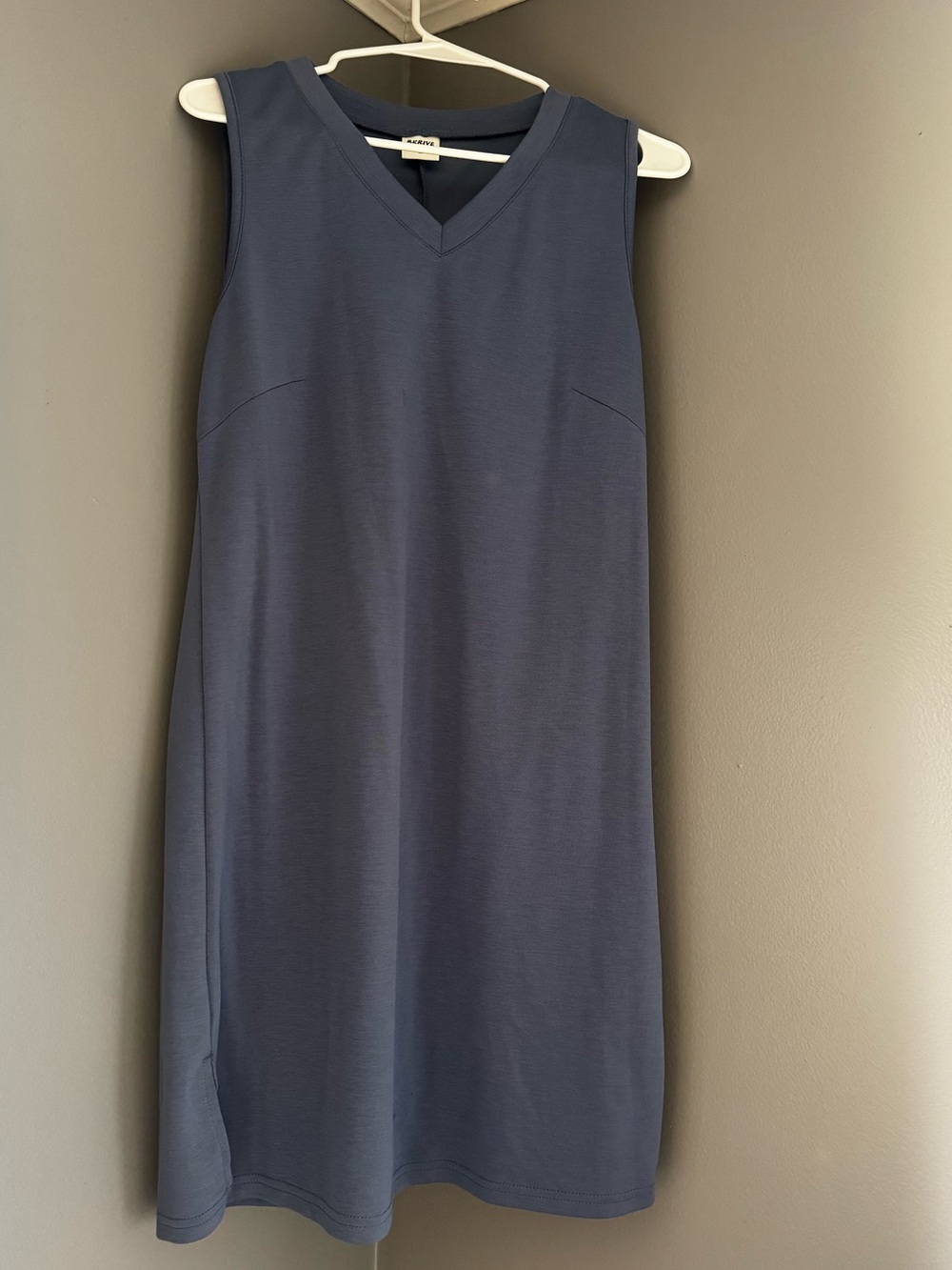 Sleeveless V-Neck Shift Dress in Slate Blue